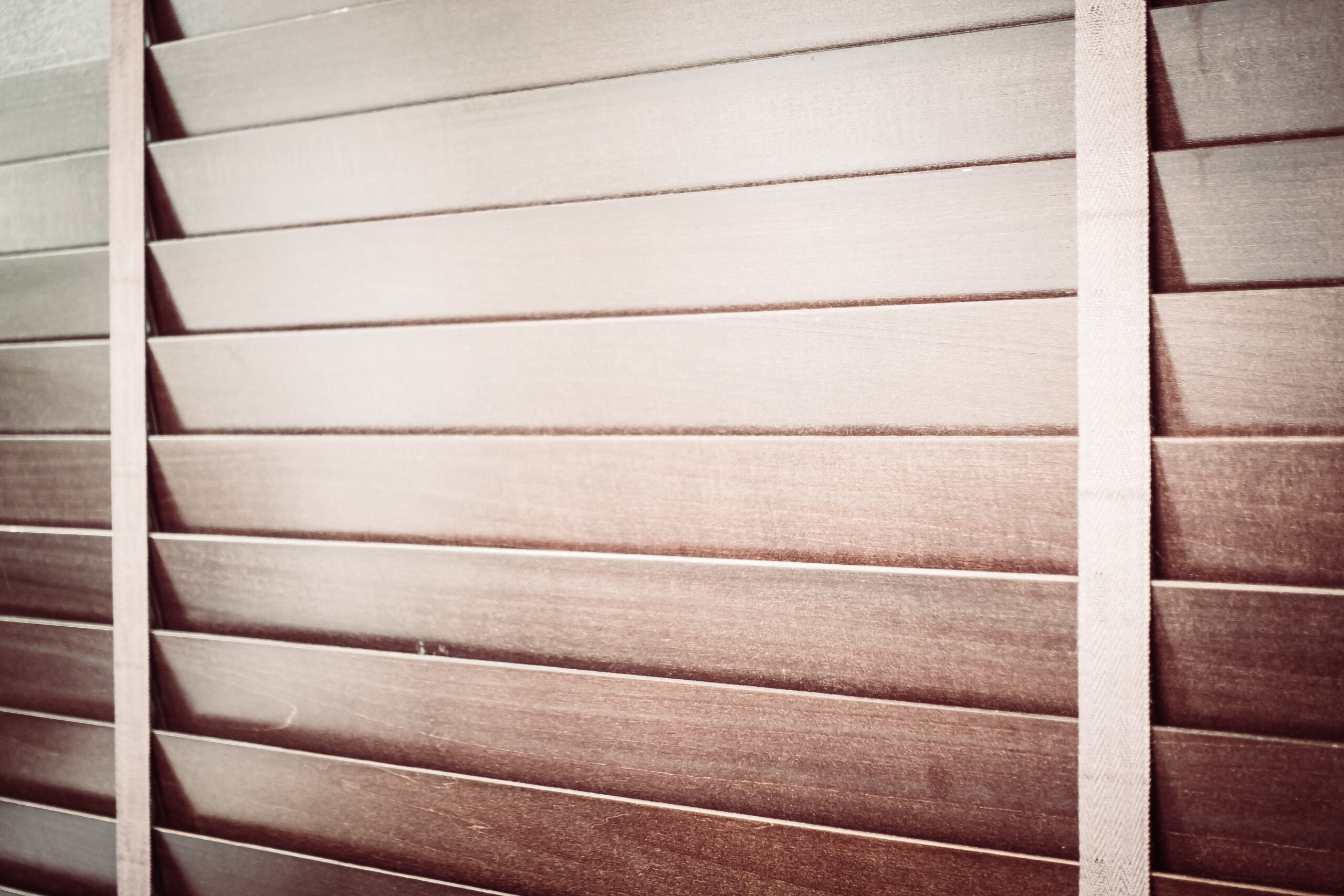 Wooden blinds and window decoration interior of room - Vintage Filter